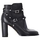 Valentino Rockstud ankle boots in black leather - Valentino Garavani