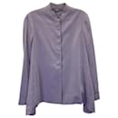 Brunello Cucinelli Button-Up Top in Gray Silk