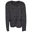 Emporio Armani Textured Diagonal-zip Jacket in Black Polyester Viscose