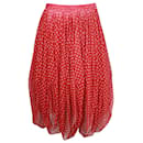 Comme Des Garcons Polka Dot Skirt in Red Polyester