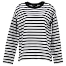 Loro Piana Striped Long Sleeve T-shirt in White Cotton
