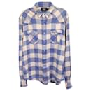 Ralph Lauren RRL Check Westernhemd aus blauer Baumwolle - Autre Marque