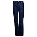 Victoria Beckham VVB Straight-Leg Logo-Print-Jeans in Blue Denim