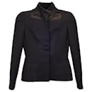 Gucci Seamless Blazer aus schwarzer Wolle und Satin 