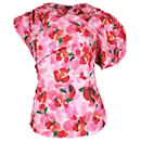 Blusa floral assimétrica estilizada Isabell Marant em viscose rosa - Isabel Marant