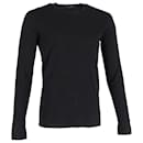 Dolce & Gabbana Langärmliges T-Shirt aus schwarzer Baumwolle