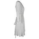 Maje Roxby Striped Mini Dress in White Cupro