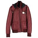 Dolce & Gabbana Hooded Quilted Jacket in Burgundy Nylon