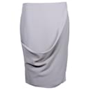 Emporio Armani Draped Pencil Skirt in Gray Polyester