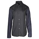 Givenchy Colorblock Sleeves Dress Shirt in Black and Navy Blue Cotton