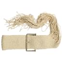 Cinturón tejido con borlas Maison Margiela en algodón y lino color crema - Maison Martin Margiela