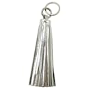 Jil Sander Tassel Keychain in Silver Leather