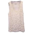 Burberry Sleeveless Ruched Top in Ivory Silk