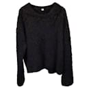 Totême Boxy Sweater in Black Alpaca