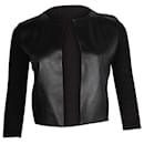MAX & CO. Cropped Jacket in Black Viscose and Leather - Max & Co