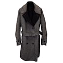 Burberry Reversible Tweed Delaney Trench Coat in Black Cotton