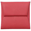 Monedero Hermes Bastia en cuero Chevre rosa - Hermès