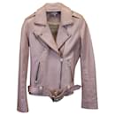 Iro Motorcycle Jacket in Pink Leather