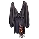 Johanna Ortiz Mini-robe à sequins en soie noire - Autre Marque
