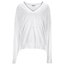 Brunello Cucinelli Monili V-Neck Sweater in White Cotton