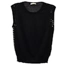 Chloé Eyelet Sleeveless Knit Top in Black Cashmere