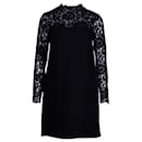 Valentino Lace Sleeve Dress in Black Silk - Valentino Garavani
