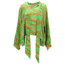 Camisa Balenciaga com estampa de corrente e gola em seda verde