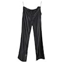 Nanushka Wide Leg Pants in Black Faux Leather