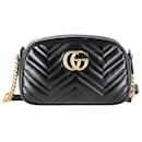 Gucci Marmont Small Shoulder Bag in Black Leather