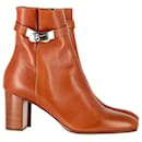 Hermès Saint Germain Ankle Boots in Brown Leather