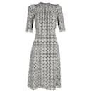 Dolce & Gabbana Houndstooth Midi Dress in Black and White Cotton