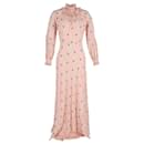 Vilshenko Eleanora Maxi Dress in Peach Floral Print Silk