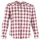 Camicia a maniche lunghe in flanella scozzese Saint Laurent in cotone rosso