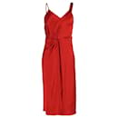T by Alexander Wang Draped Dress in Red Satin