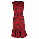 Ärmelloses Kleid aus roter Baumwolle von Oscar De La Renta - Oscar de la Renta