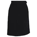Chanel Above-Knee Straight Skirt in Black Polyester