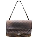 Chanel 2015 Paris-Salzburg Medium Zip Flap Bag in Brown Quilted Lambskin and Pony Hair