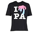 Camiseta clássica Palm Angels I Love PA em algodão preto