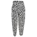 Stella McCartney Wave-Print Trousers in Black and White Silk - Stella Mc Cartney