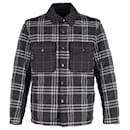 Burberry Holton Checked Overshirt in Grey Virgin Wool