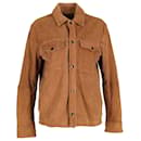 Boss Shirt Jacket in Brown Suede - Hugo Boss