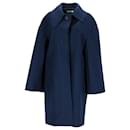 Jil Sander Overcoat in Navy Blue Virgin Wool