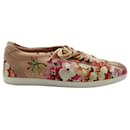 Gucci Bloom Print Low-Top Sneakers in Pink Leather