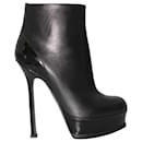 Yves Saint Laurent Tribute Ankle Boots in Black Leather