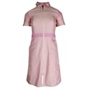 Hermès S/S 2017 Mini-robe zippée sur le devant en coton rose