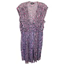 Isabel Marant Blumendruck-Kleid mit V-Ausschnitt aus mehrfarbiger Seide