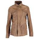 Armani Collezioni Buttoned Jacket in Brown Leather