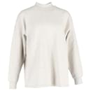 Fear of God Essentials Logo-Flocked Jersey Mock-Neck Sweatshirt in Cream Cotton