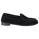 Tod's Penny Loafers in Black Suede