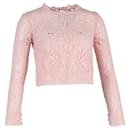 Temperley London Cropped Top in Pink Cotton Lace